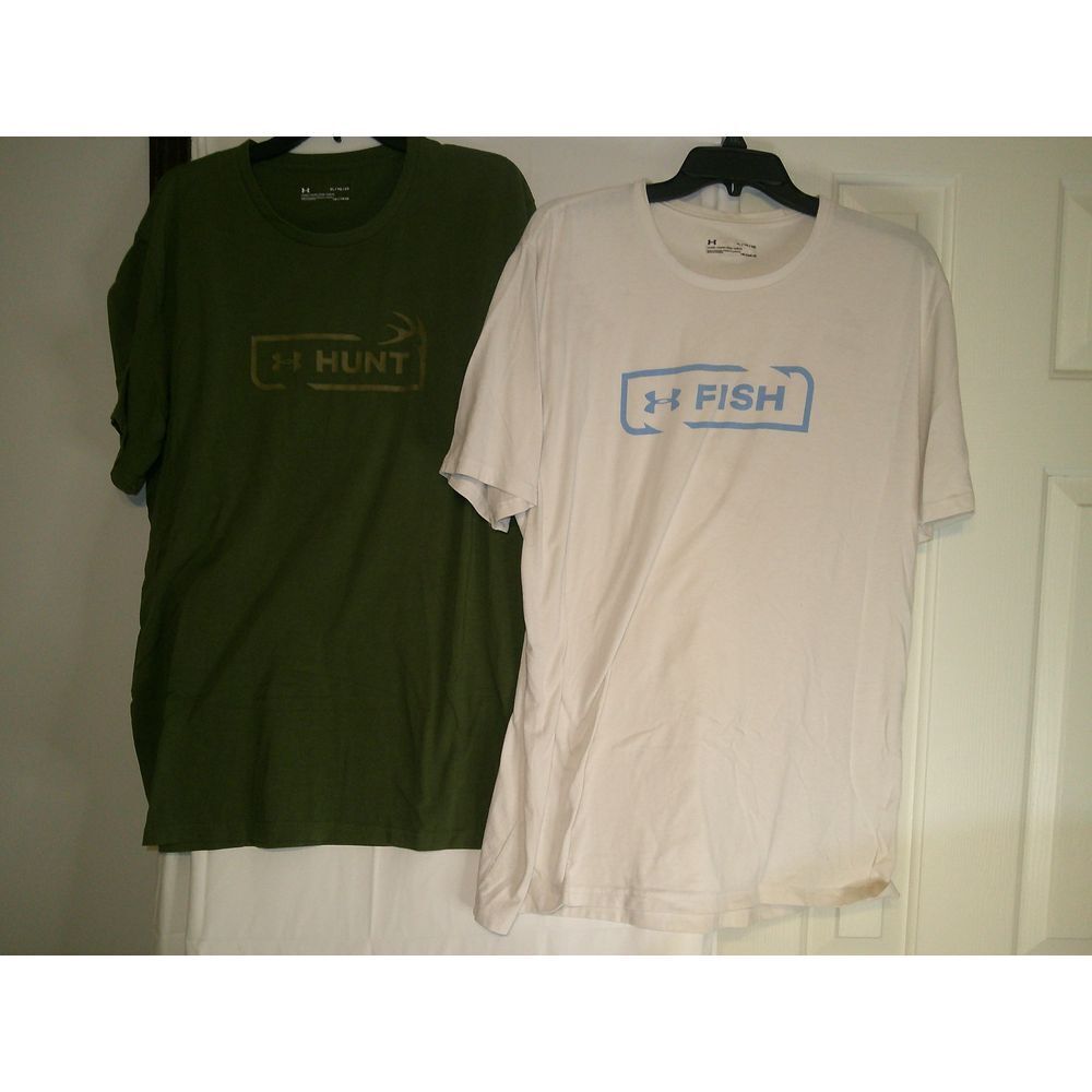Under Armour Hunt & Fish Graphic T-Shirts‎ Bundle Outdoor Sports Casual Wear